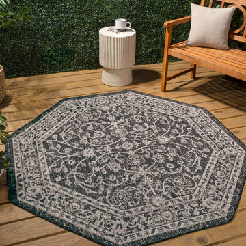 Palazzo Vine And Border Textured Weave Indoor/outdoor Area Rug